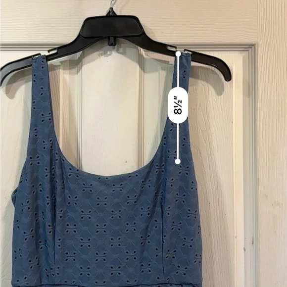 Anthropologie HUTCH Olivia Eyelet Blue Skater Dress Coastal Vacation Medium - Picture 16 of 16